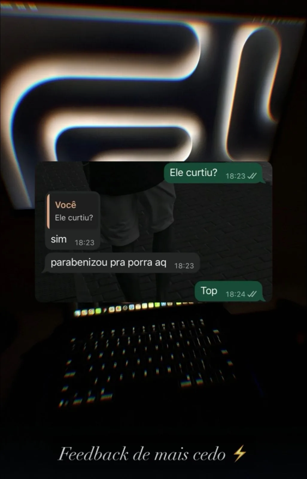 Depoimento de cliente no WhatsApp